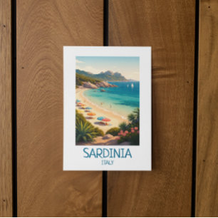 Minimalistisches Sardinien Italien Vintage Reise K Postkarte