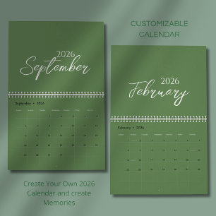 Minimalistisches, sauberes Design Kalender