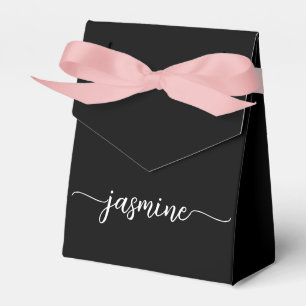 Minimalistisches sauberes schwarzes Monogramm-Name Geschenkschachtel