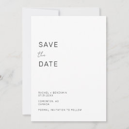 Minimalistisches Save the Date Foto Einfaches Eleg