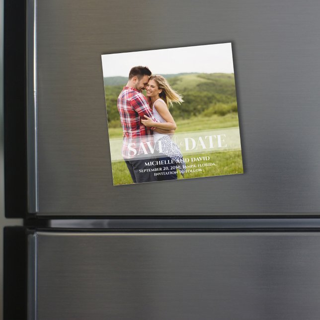 Minimalistisches Save the Date Vellum Foto | Magne Magnetkarte (Von Creator hochgeladen)