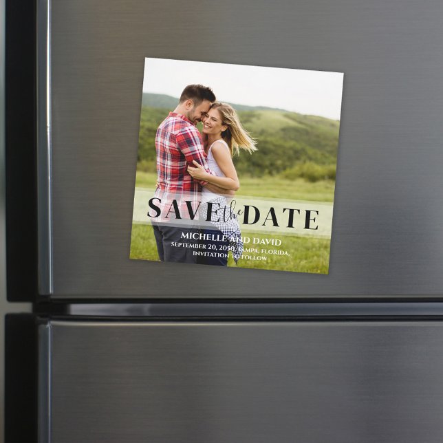 Minimalistisches Save the Date Vellum Foto | Magne Magnetkarte (Von Creator hochgeladen)