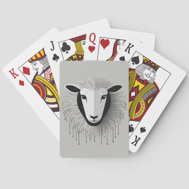 Minimalistisches Schafdesign Spielkarten (Rückseite)