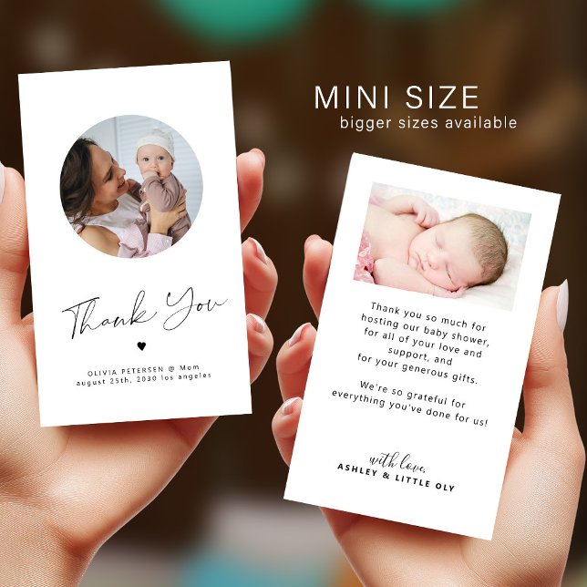 Minimalistisches schicke MINI SIZE Foto vielen Dan Mitteilungskarte (Von Creator hochgeladen)