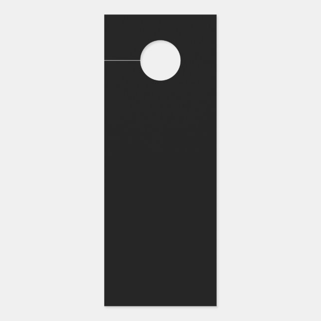 Minimalistisches Schild mit schwarzen Hängern (Vorderseite)