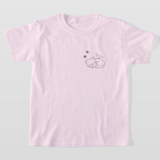 Minimalistisches Schlafendes Katze Kindershirt T-Shirt