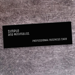 Minimalistisches schlankes Schwarz Mini Visitenkarte