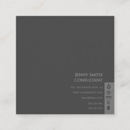 Minimalistisches, schlichtes beruflich-Grau Quadratische Visitenkarte