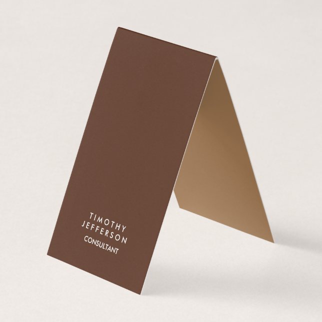 Minimalistisches Schlichtes Braun Elegante Moderne Visitenkarten (Vorderseite)