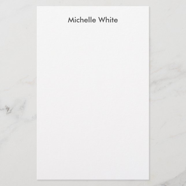 Minimalistisches Schlichtes Elegantes Modernes Briefpapier (Vorderseite)