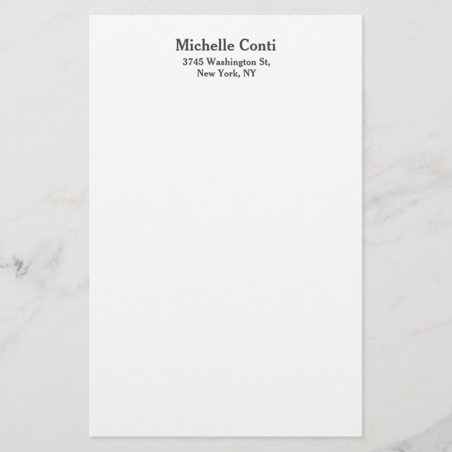 Minimalistisches Schlichtes Elegantes Modernes Briefpapier (Vorderseite)