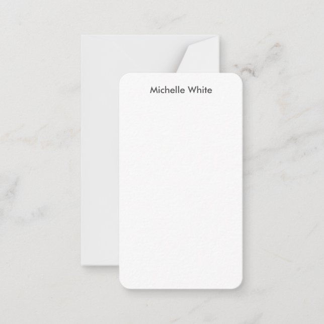 Minimalistisches Schlichtes Elegantes Modernes Mitteilungskarte (Vorderseite)
