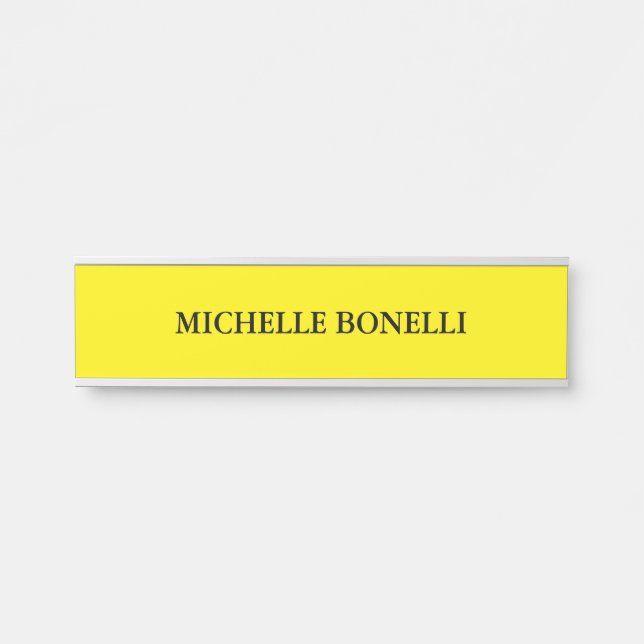 Minimalistisches Schlichtes Hellgelb Türschild (Vorderseite )
