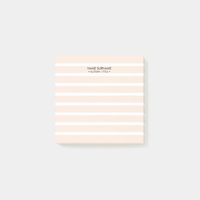 Minimalistisches, schlichtes, hellrosa Streifenmus Post-it Klebezettel (Vorderseite)
