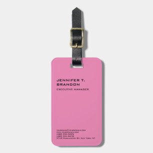 Minimalistisches Schlichtes Rosa Modernes Beruflic Gepäckanhänger