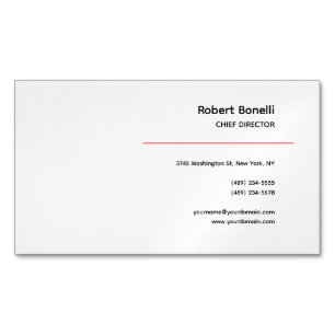 Minimalistisches Schlichtes Rotes Schwarz-weiß Mod Magnetische Visitenkarte