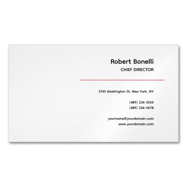 Minimalistisches Schlichtes Rotes Schwarz-weiß Mod Magnetische Visitenkarte (Vorderseite)