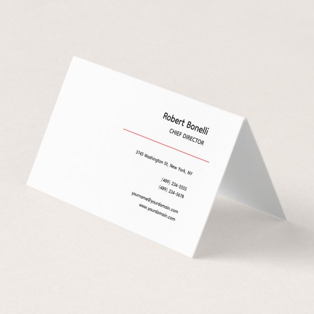 Minimalistisches Schlichtes Rotes Schwarz-weiß Mod Visitenkarten (Vorderseite)