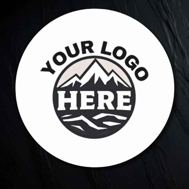 Minimalistisches Schlichtes Round-Business-Logo Runder Aufkleber (Von Creator hochgeladen)