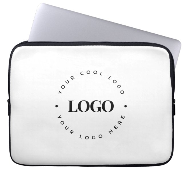 Minimalistisches, Schlichtes, rundes Firmenlogo fü Laptopschutzhülle (Vorderseite)