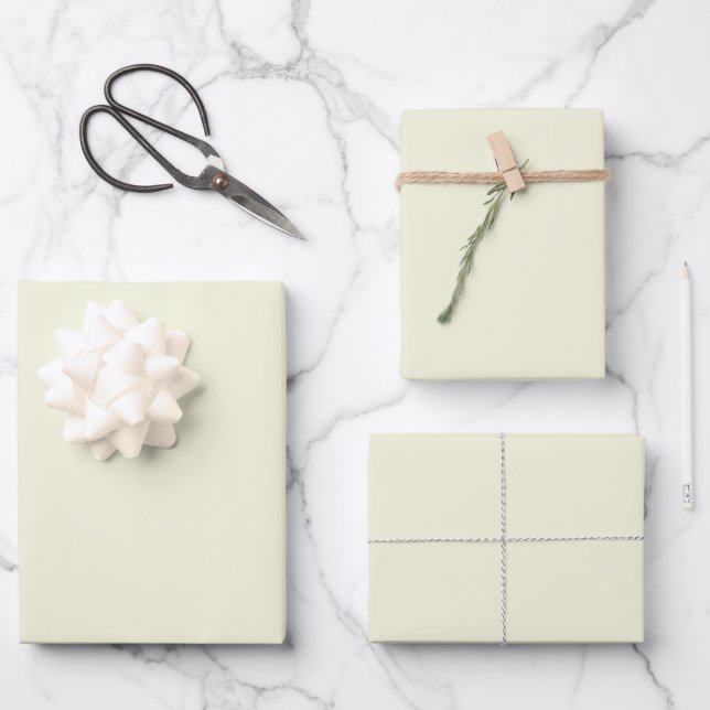 Minimalistisches schlichtes VollfarbWachs Geschenkpapier Set (Vorderseite)