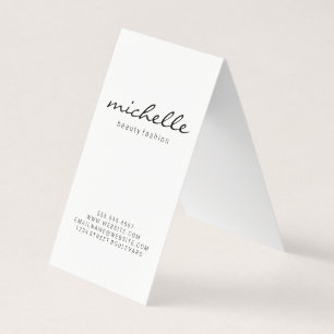 Minimalistisches Schlichtes Weiß mit Kursivschrift Visitenkarten