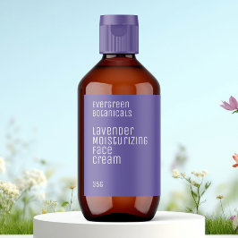 minimalistisches Schönheitslabel - lila und weiß