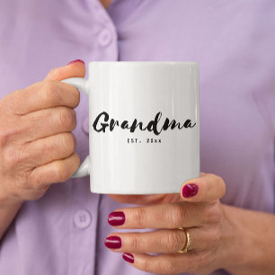 Minimalistisches Schrift-Oma-Gründungsjahr  Zweifarbige Tasse