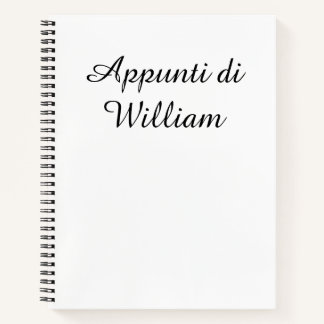 Minimalistisches Schwarz auf Weiß Italienisches Ap Notizbuch