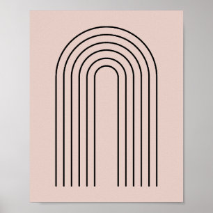 Minimalistisches Schwarz-Bögen-Design Poster