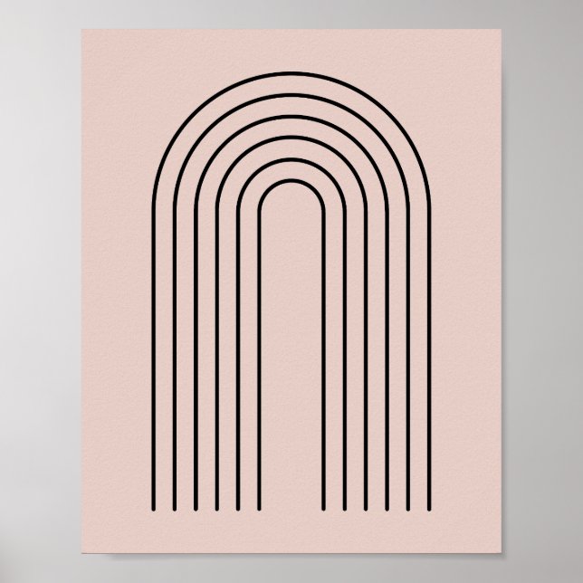 Minimalistisches Schwarz-Bögen-Design Poster (Vorne)
