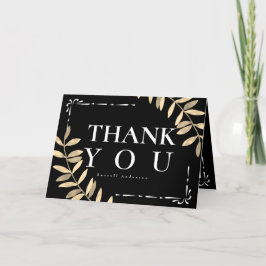 Minimalistisches Schwarz Dankeskarte
