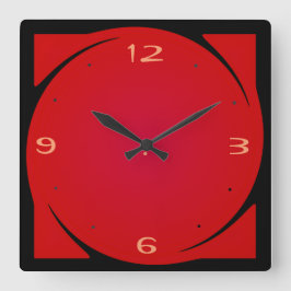 Minimalistisches Schwarz-Design>Küchenzeitschrift Quadratische Wanduhr