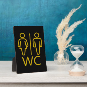 Minimalistisches Schwarz Gold WC Badezimmer Badezi Fotoplatte