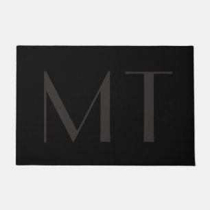Minimalistisches Schwarz-Grau-Elegantes Monogramm Fußmatte