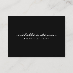 Minimalistisches Schwarz-Grau mit kursivem Text Visitenkarte