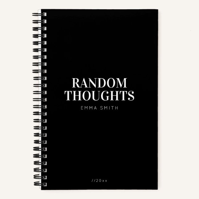 Minimalistisches Schwarz-Notebook Notizbuch (Vorderseite)
