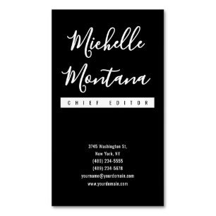 Minimalistisches Schwarz Professionell Modern Magnetische Visitenkarte