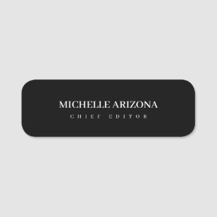 Minimalistisches Schwarz Professionell Modern Namensschild