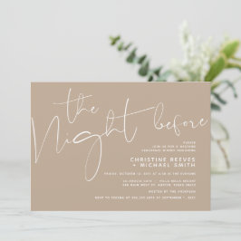 Minimalistisches Schwarz-Script-Hochzeit-Probe-Din Einladung