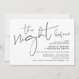 Minimalistisches Schwarz-Script-Hochzeitsessen Pro Einladung