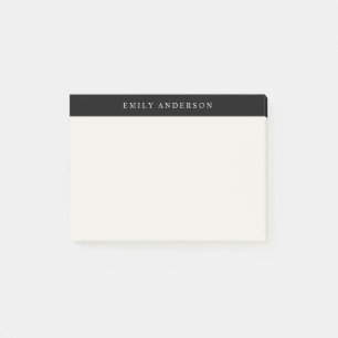 Minimalistisches Schwarz und Elfenbein Elegantes M Post-it Klebezettel