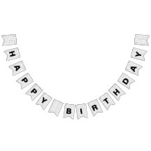 Minimalistisches Schwarz und Weiß Grid Happy Birth