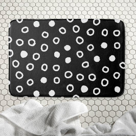 Minimalistisches Schwarz-Weiß-Bläschen-Muster Badematte