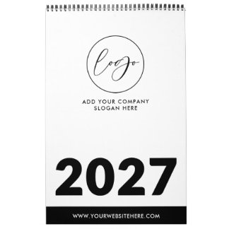 Minimalistisches Schwarz-Weiß-Business-Logo Promo  Kalender