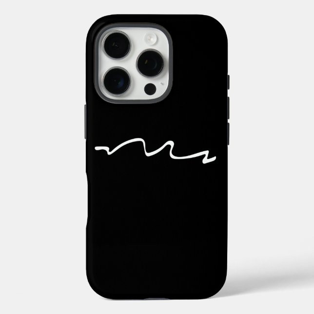 Minimalistisches Schwarz-Weiß-Design iPhone 16 Pro Hülle (Rückseite)