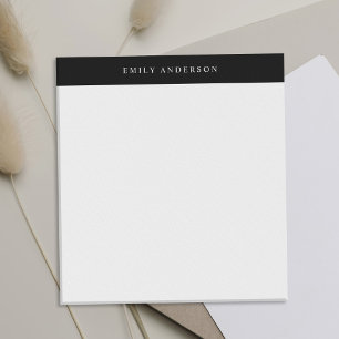 Minimalistisches Schwarz-Weiß-Elegantes Monogramm Notizblock