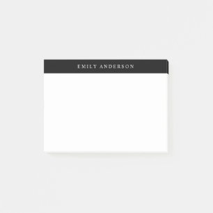 Minimalistisches Schwarz-Weiß-Elegantes Monogramm Post-it Klebezettel