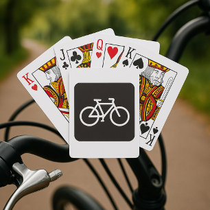 Minimalistisches Schwarz-Weiß-Fahrradsymbol Spielkarten