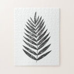 Minimalistisches Schwarz-Weiß-Fern Zeichnend<br><div class="desc">Diese moderne minimalistische botanische Abbildung zeigt ein in Schwarz und Weiß zeichnend Palmenblatt.</div>